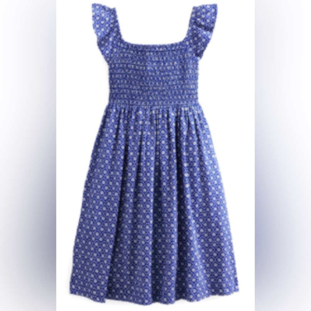 Mini Boden Cotton Jersey Dress Blue Daisy size 6-7